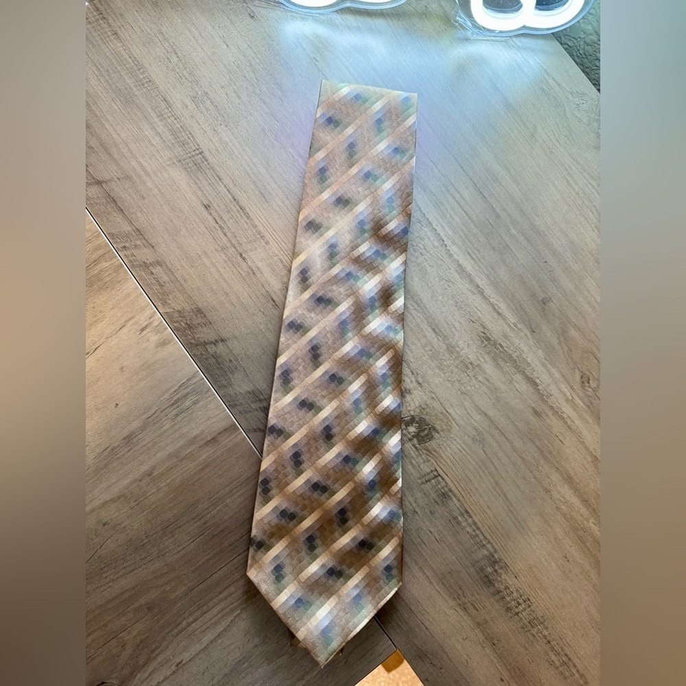 Dockers Geometric Brown and Blue Men's Tie